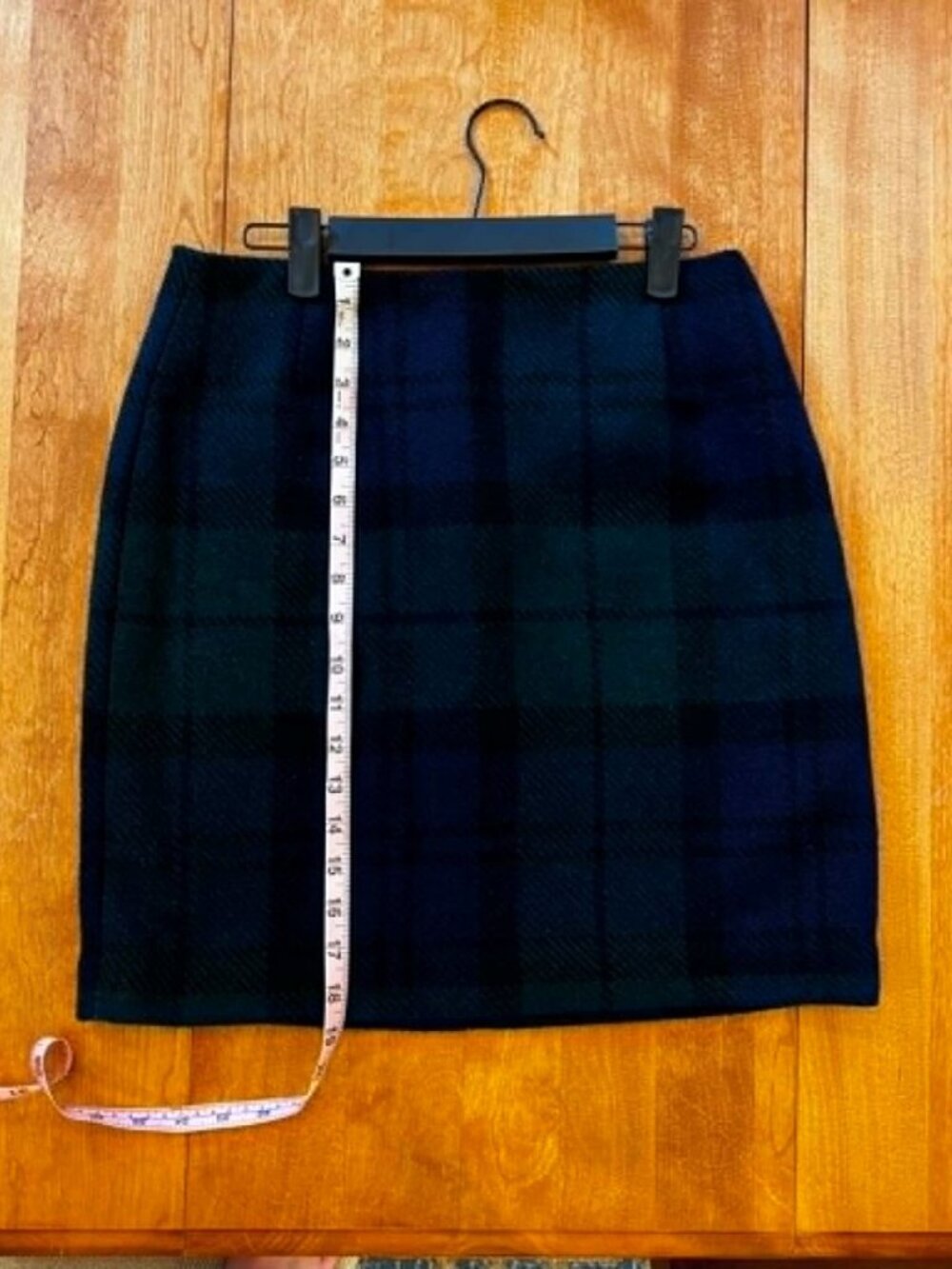 Vintage Eddie Bauer Black Watch Plaid Wool Blend Skirt
